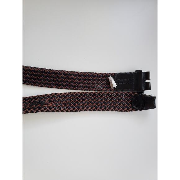 Paul & Shark Mens Braided Leather Belt Brown Black NO Buckle Italy 42in - Picture 6 of 8
